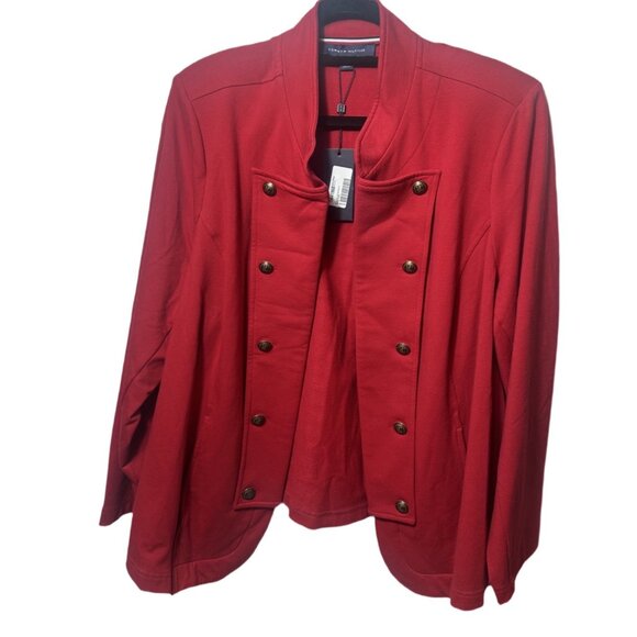 NWT Tommy Hilfiger Women’s Military Band Jacket Blazer Red Size 2X - Picture 2 of 5